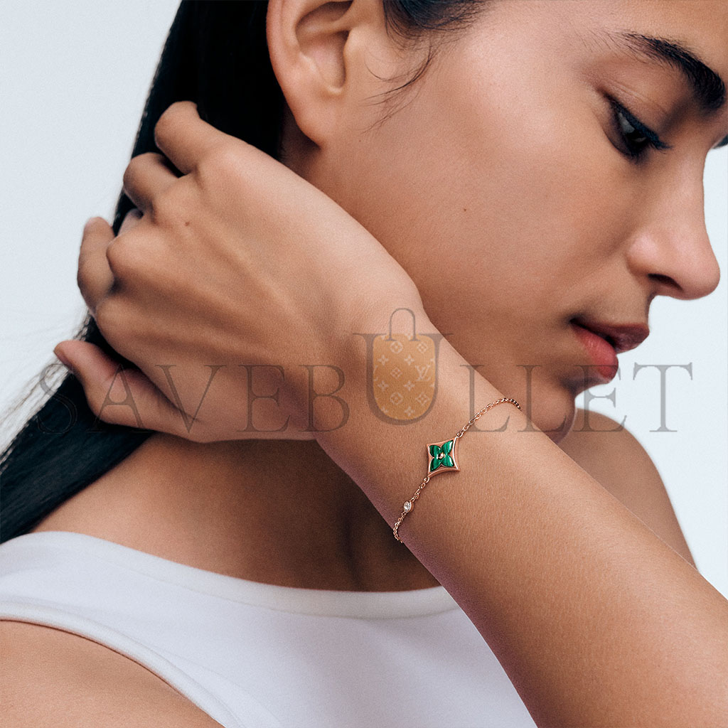 l**is V*t*n colour blossom bb star bracelet, pink gold, malachite and diamond q05504